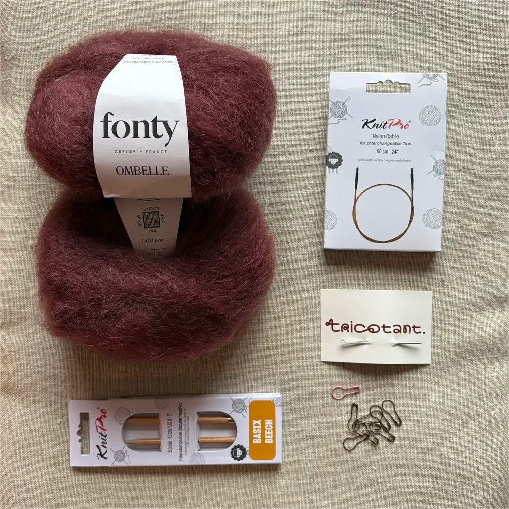 Kit bonnet Boule - Prune Tricote