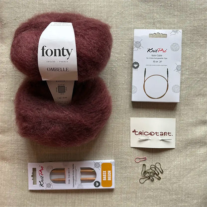 Kit bonnet Boule - Prune Tricote