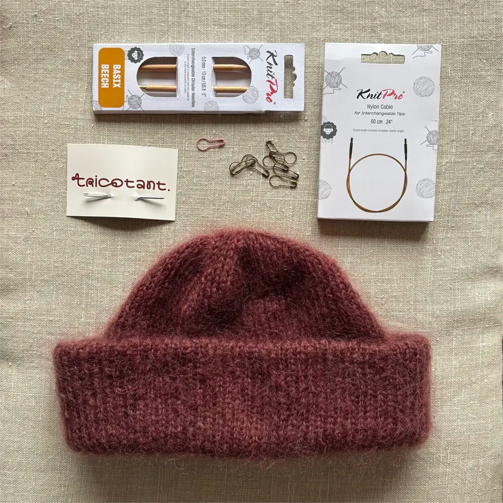 Kit bonnet Boule - Prune Tricote