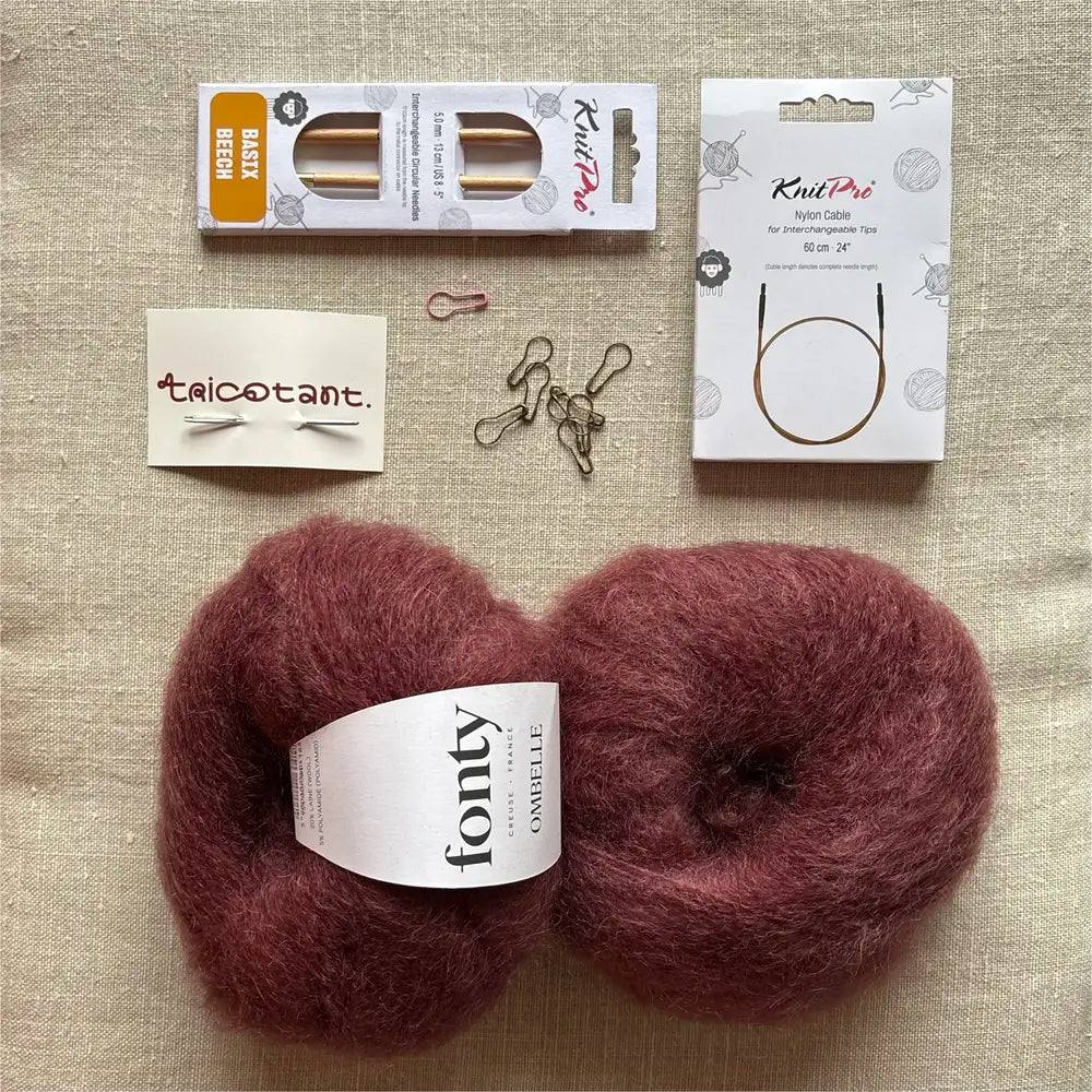 Kit bonnet Boule - Prune Tricote