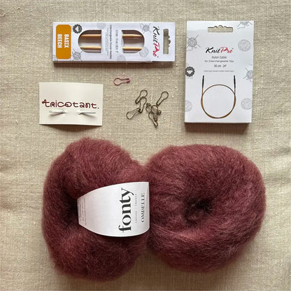Kit bonnet Boule - Prune Tricote
