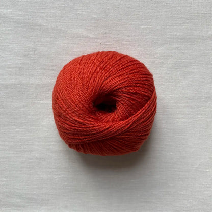pelote de laine mérinos à tricoter de la marque fonty, de couleur orange brûlé