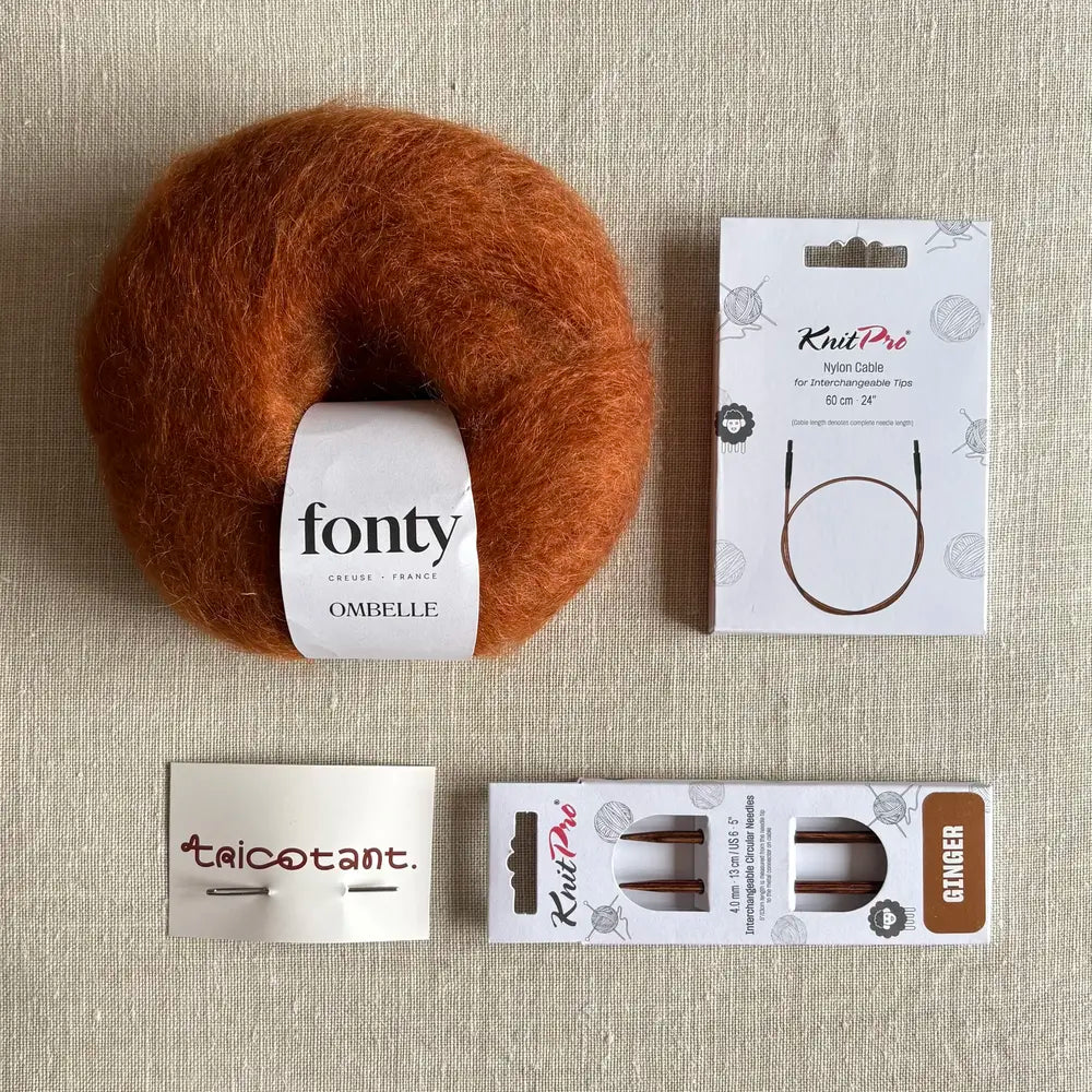 Foulard en mohair bronze Tricotant